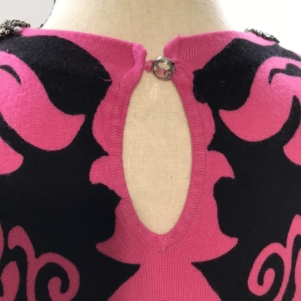 INC INTERNATIONAL CONCEPTS Women’s Dream Lady Pink Beaded Neckline Knit Top—Sz S - Picture 7 of 17